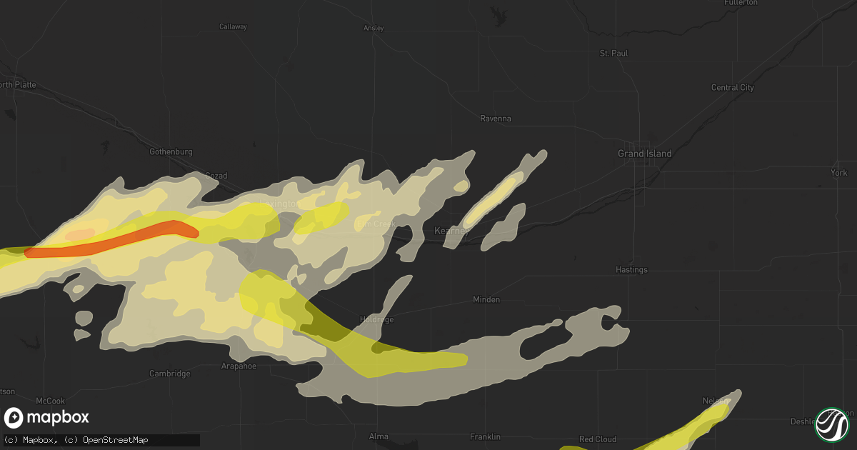 Hail map in Kearney, NE on October 1, 2017