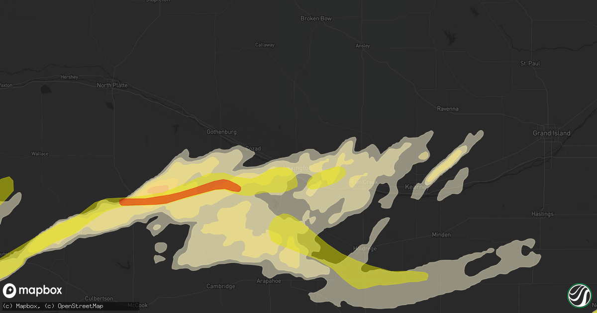 Hail map in Lexington, NE on October 1, 2017