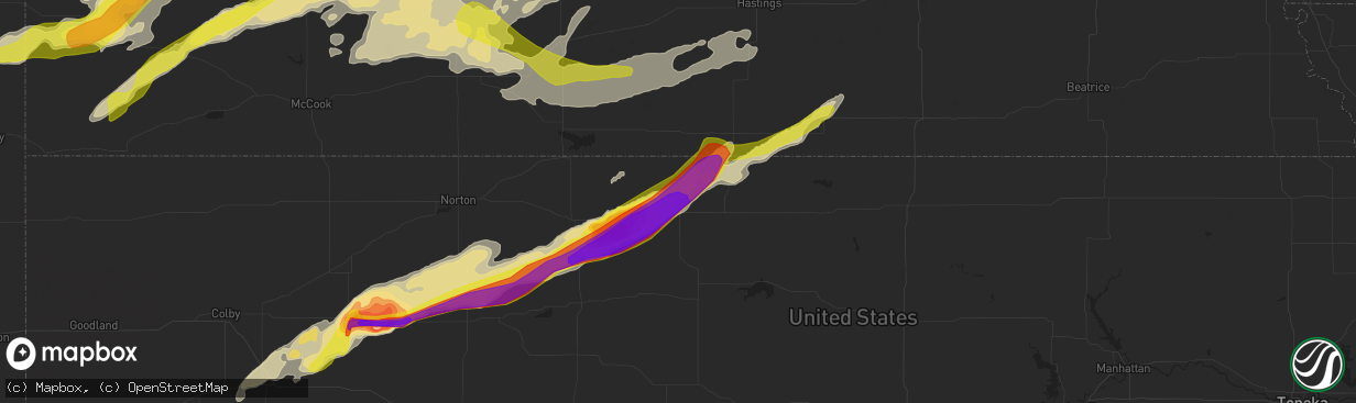 Hail map in Smith Center, KS on October 1, 2017