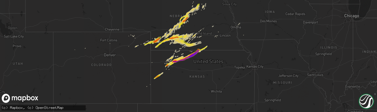 Hail map on October 1, 2017