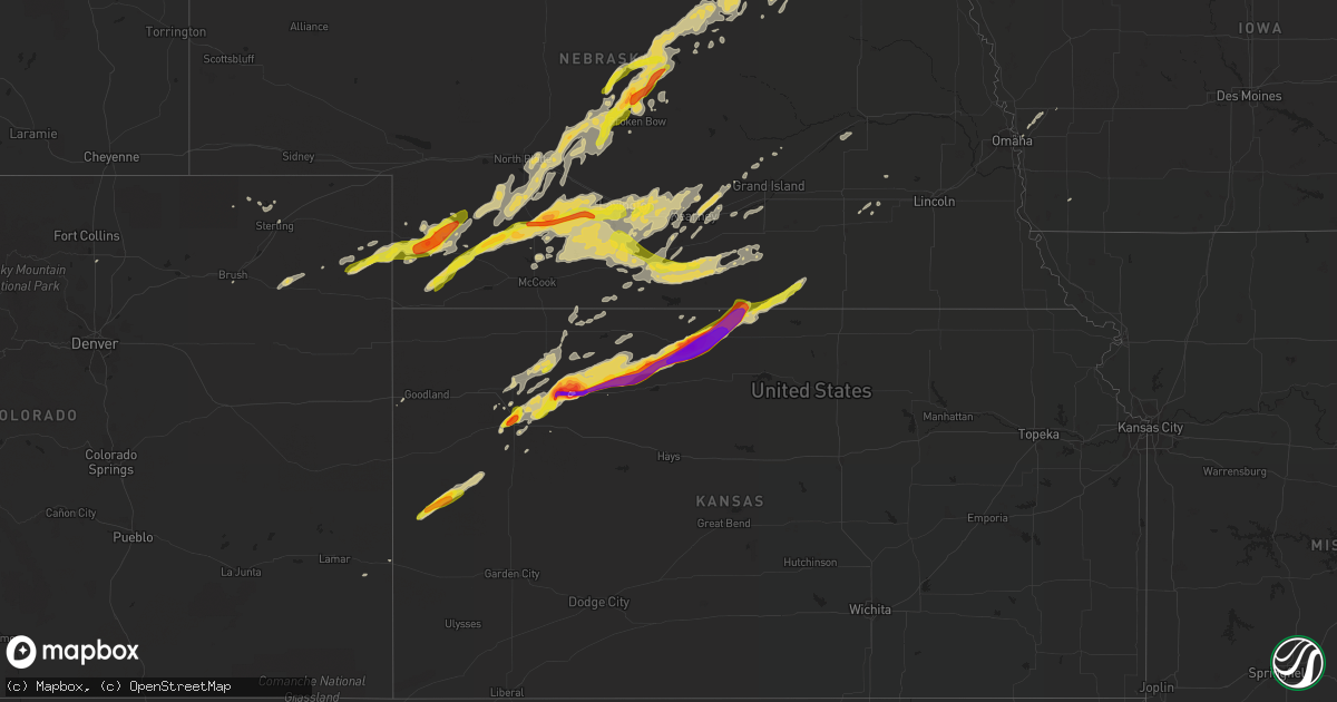Hail map on October 1, 2017