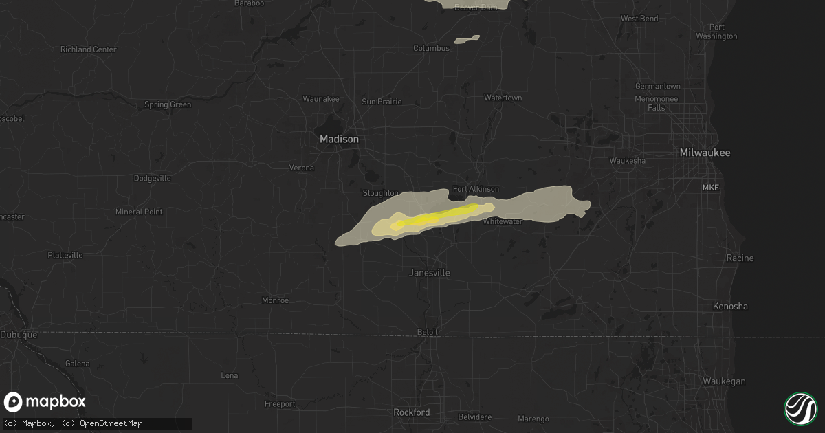 Hail map in Edgerton, WI on October 1, 2019