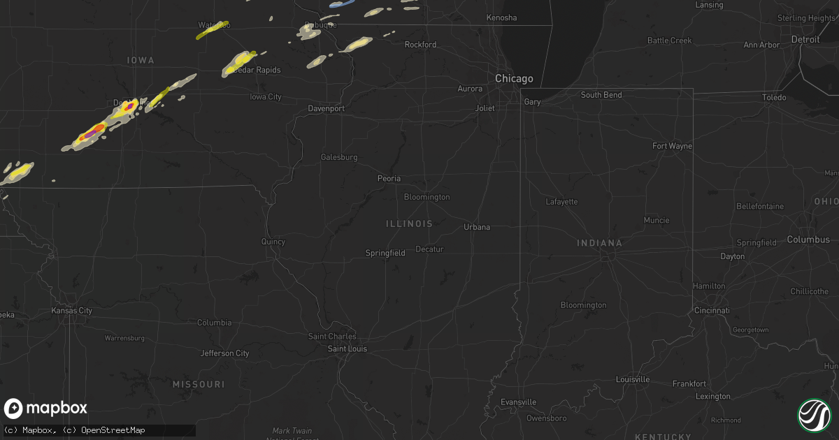 Hail map in Illinois on October 1, 2019
