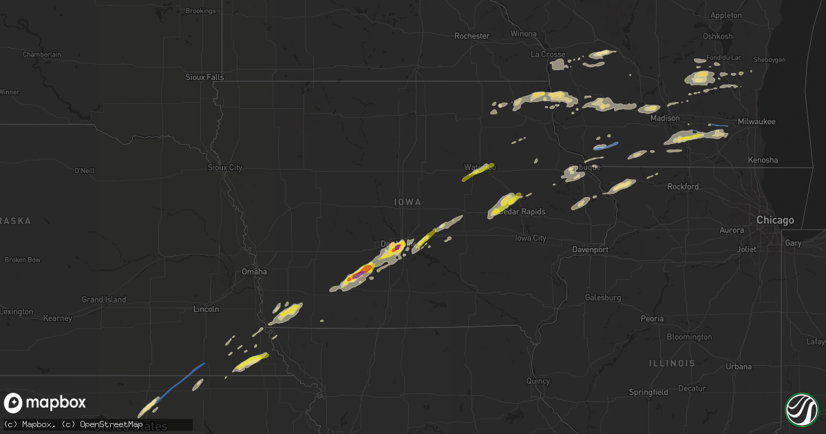 Hail map in Iowa on October 1, 2019