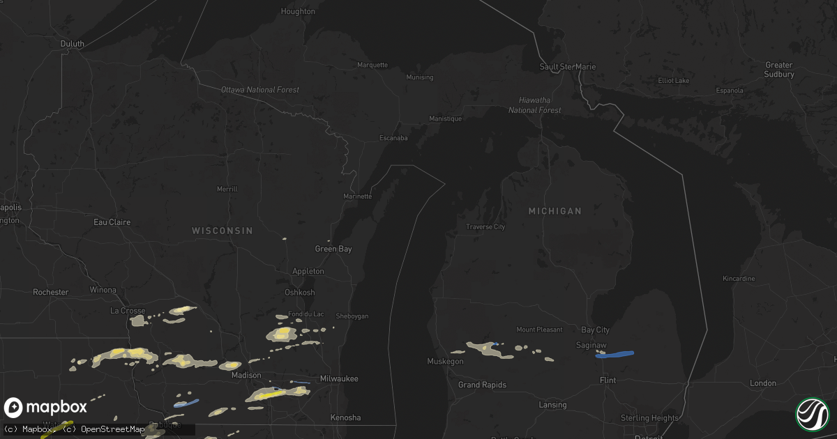 Hail map in Michigan on October 1, 2019