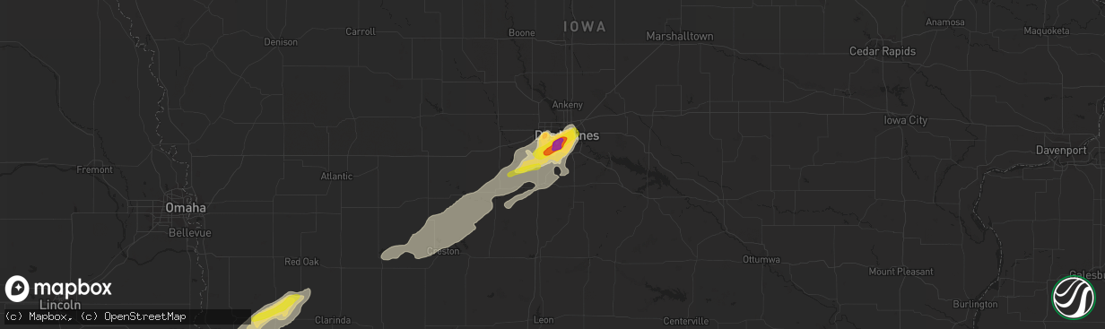 Hail map in Norwalk, IA on October 1, 2019