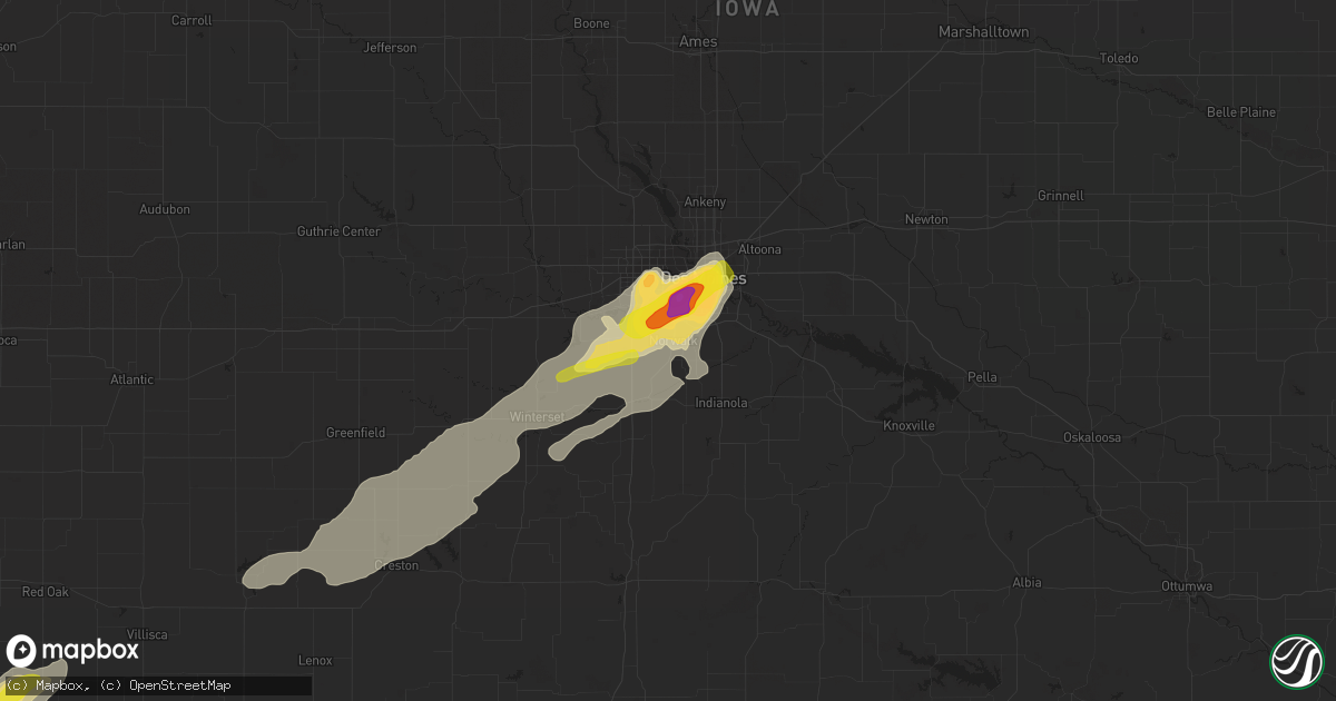 Hail map in Norwalk, IA on October 1, 2019