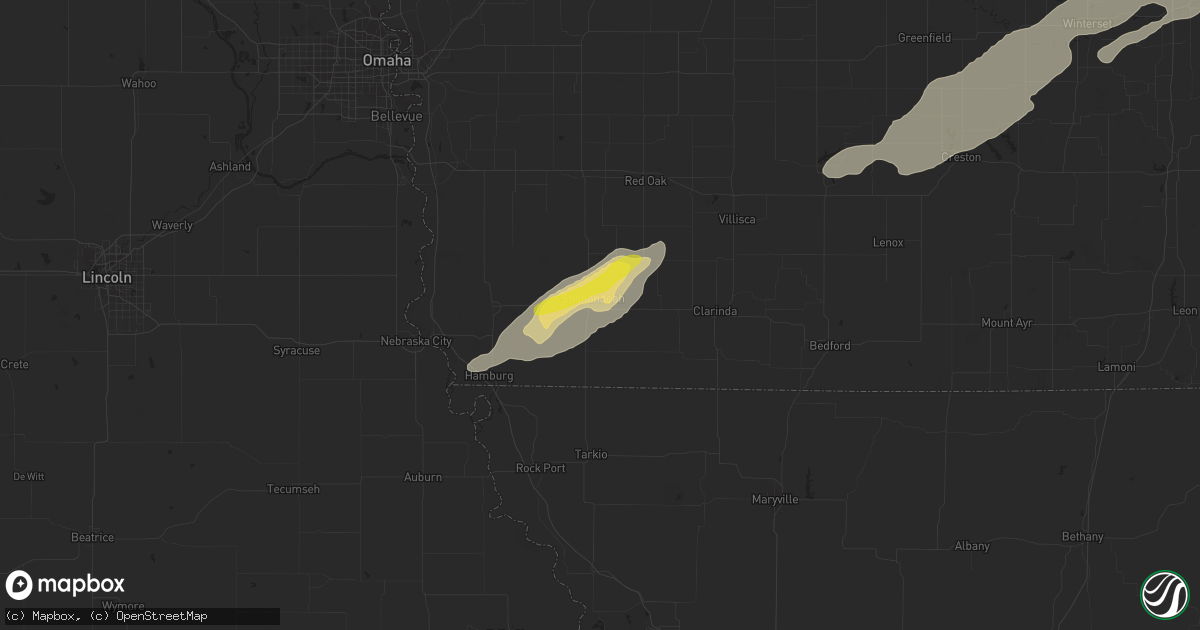 Hail map in Shenandoah, IA on October 1, 2019