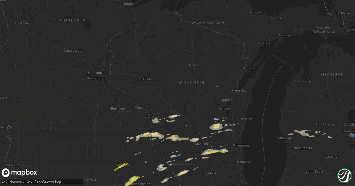 Hail map in Wisconsin on October 1, 2019