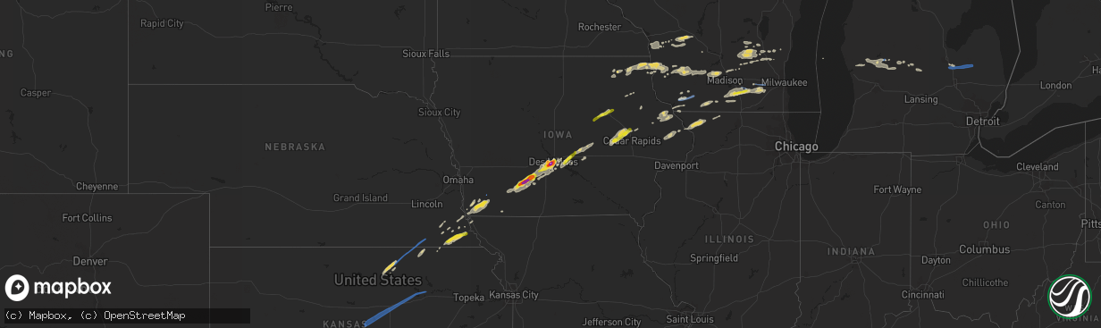 Hail map on October 1, 2019