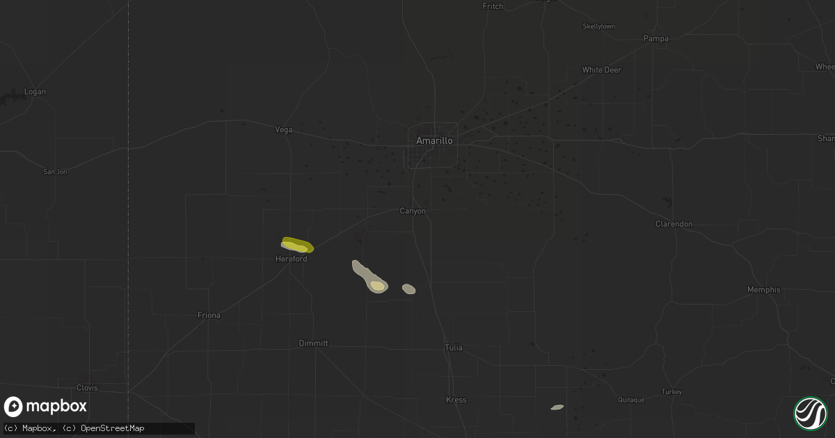 Hail map in Canyon, TX on October 1, 2021