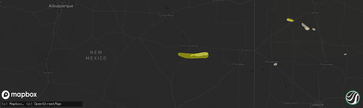 Hail map in Fort Sumner, NM on October 1, 2021