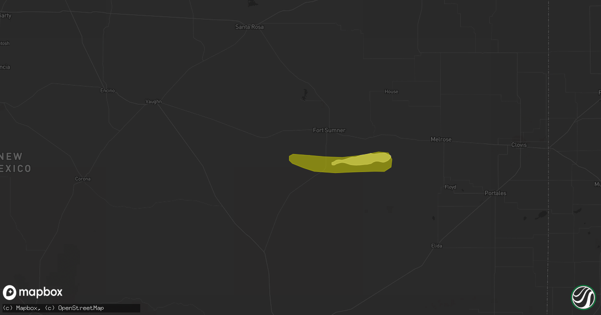 Hail map in Fort Sumner, NM on October 1, 2021