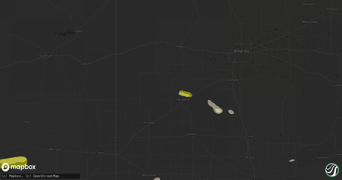Hail map in Hereford, TX on October 1, 2021