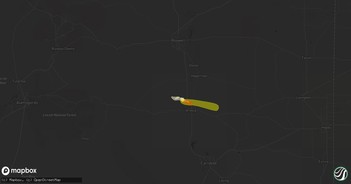 Hail map in Lake Arthur, NM on October 1, 2021