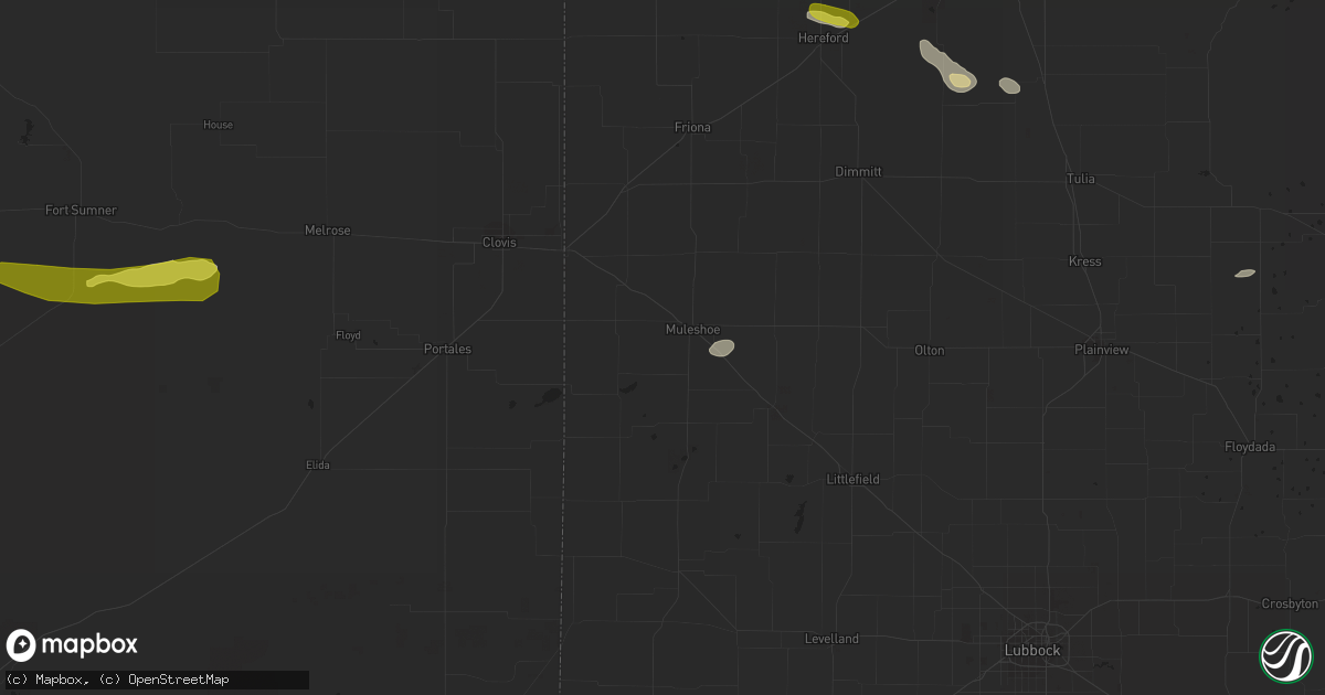 Hail map in Muleshoe, TX on October 1, 2021