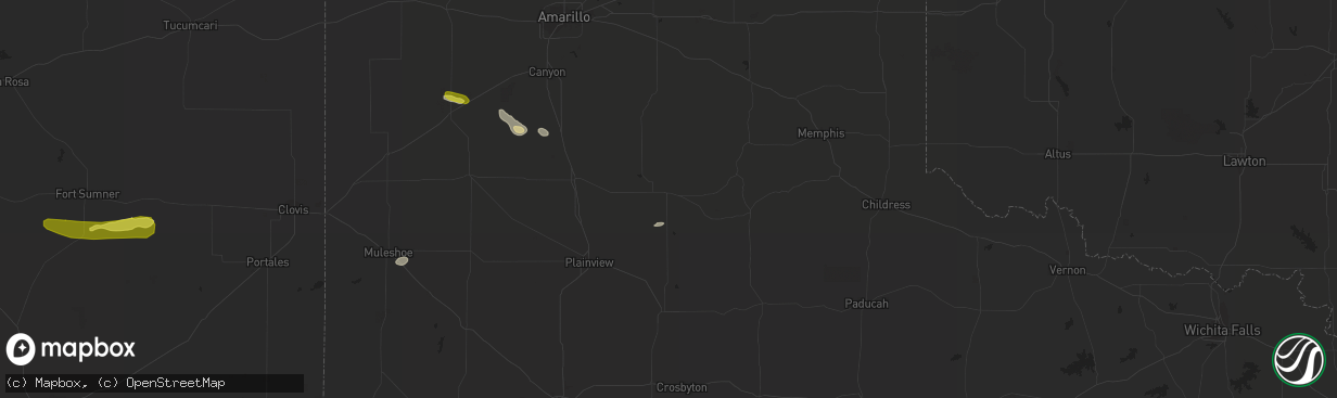 Hail map in Silverton, TX on October 1, 2021