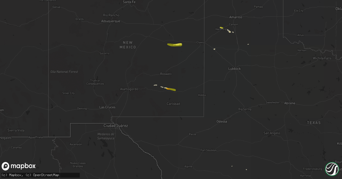 Hail map on October 1, 2021