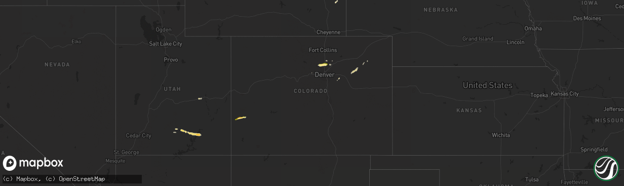 Hail map in Colorado on October 1, 2022