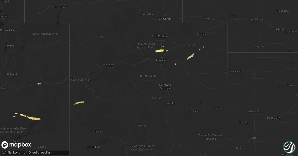 Hail map in Colorado on October 1, 2022