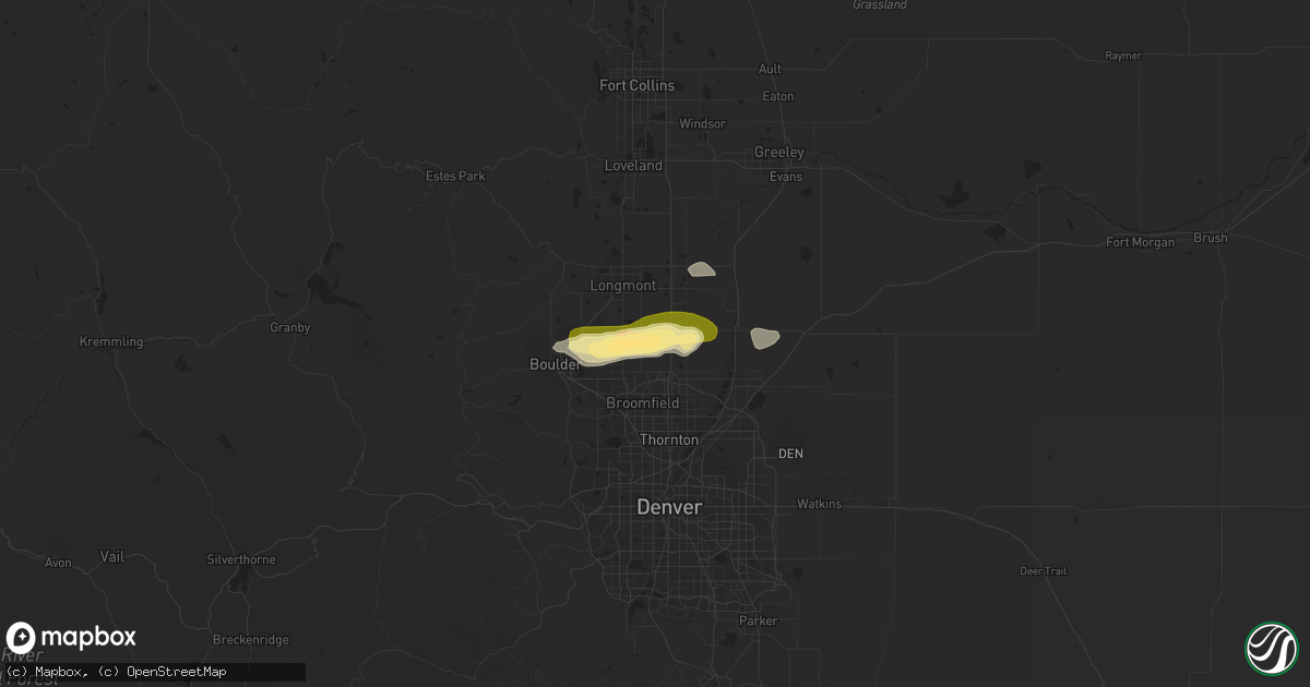 Hail map in Erie, CO on October 1, 2022
