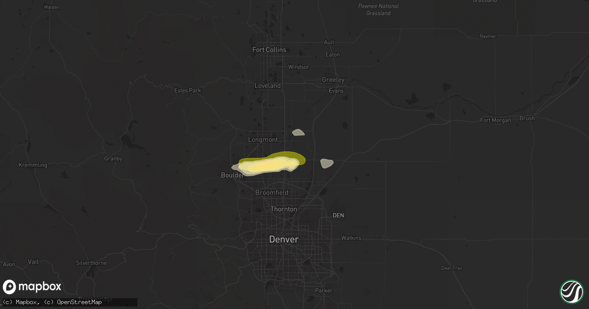 Hail map in Frederick, CO on October 1, 2022