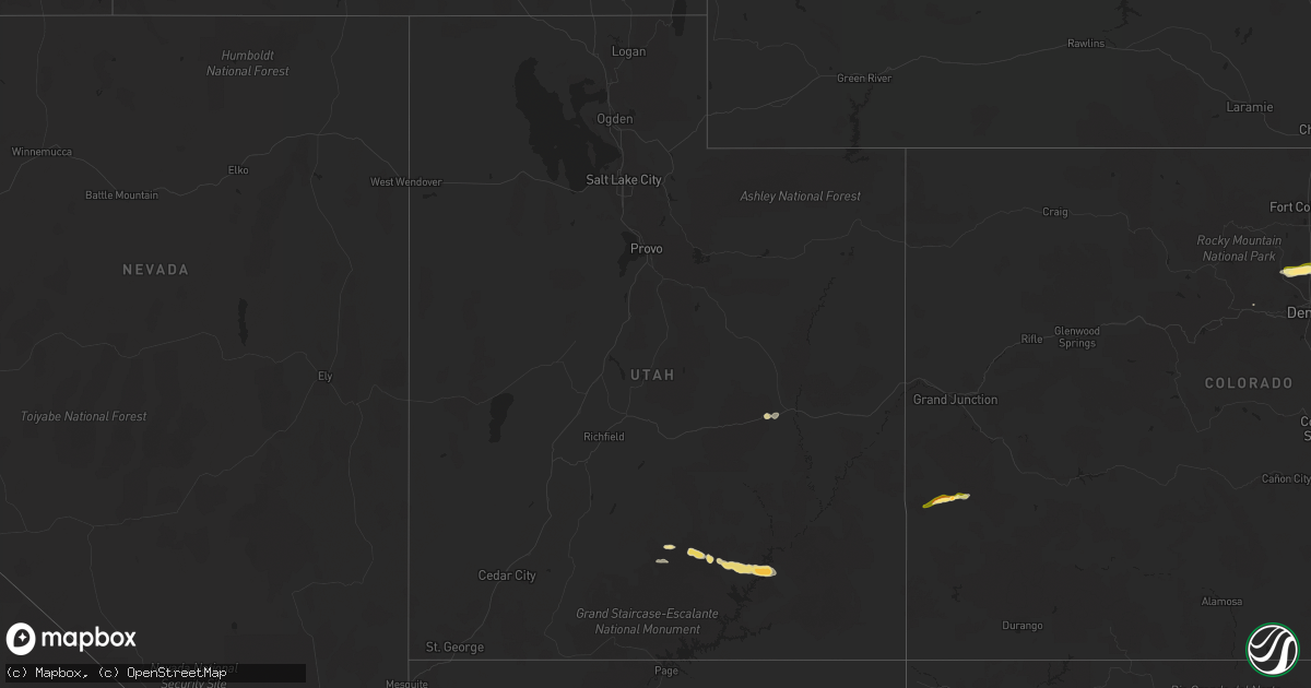 Hail map in Utah on October 1, 2022
