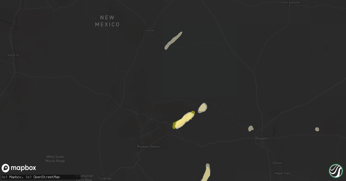 Hail map in Capitan, NM on October 1, 2023