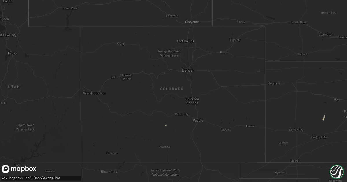 Hail map in Colorado on October 1, 2023