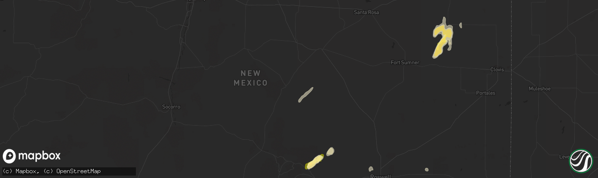 Hail map in Corona, NM on October 1, 2023