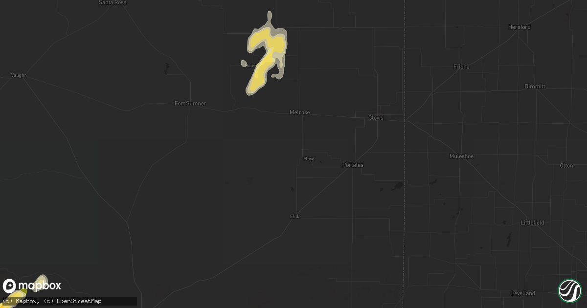 Hail map in Floyd, NM on October 1, 2023
