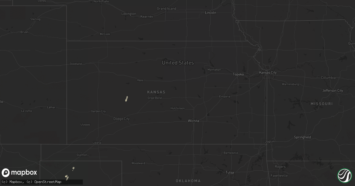 Hail map in Kansas on October 1, 2023