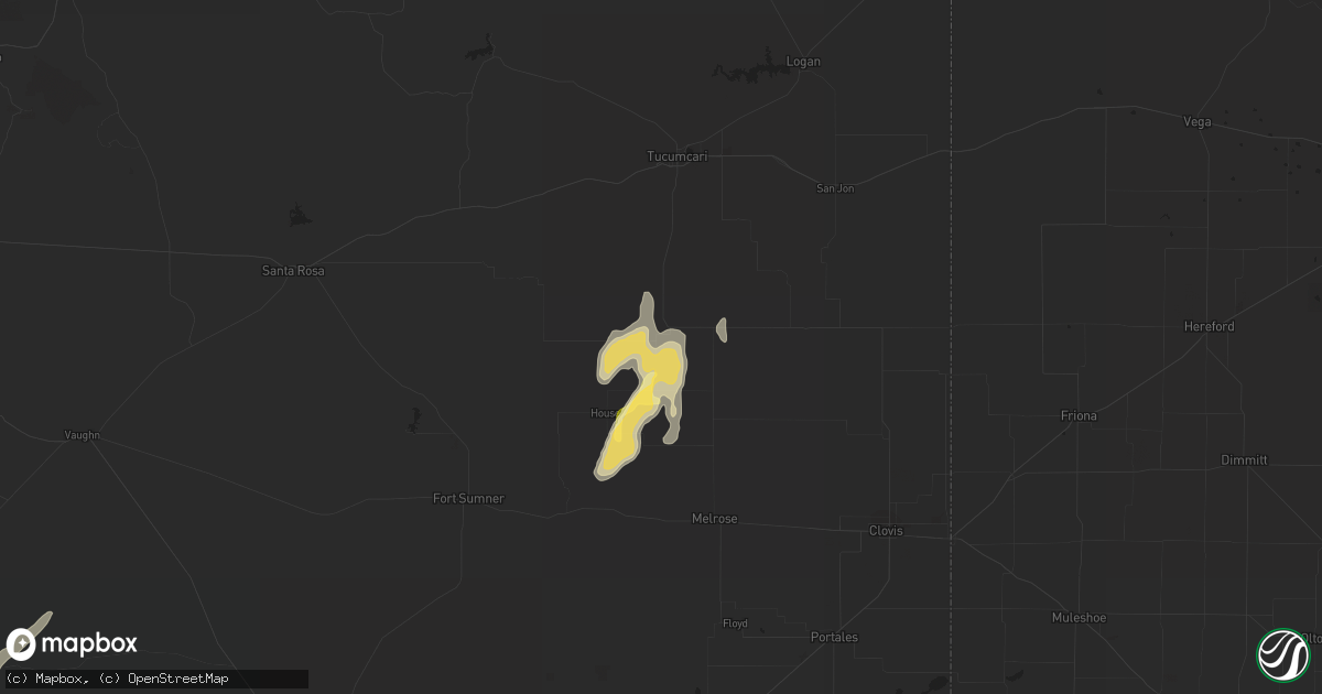 Hail map in Mcalister, NM on October 1, 2023