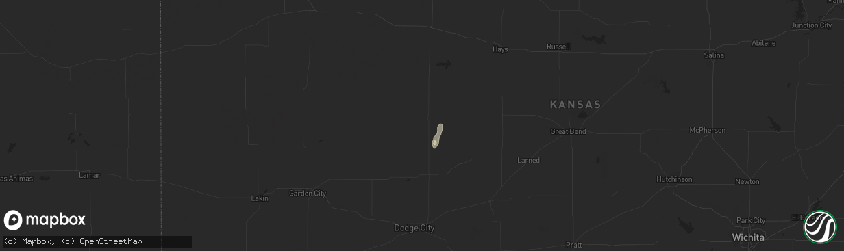 Hail map in Ness City, KS on October 1, 2023
