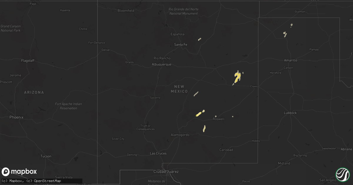 Hail map in New Mexico on October 1, 2023