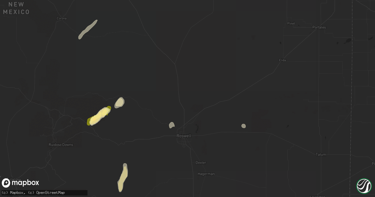 Hail map in Roswell, NM on October 1, 2023