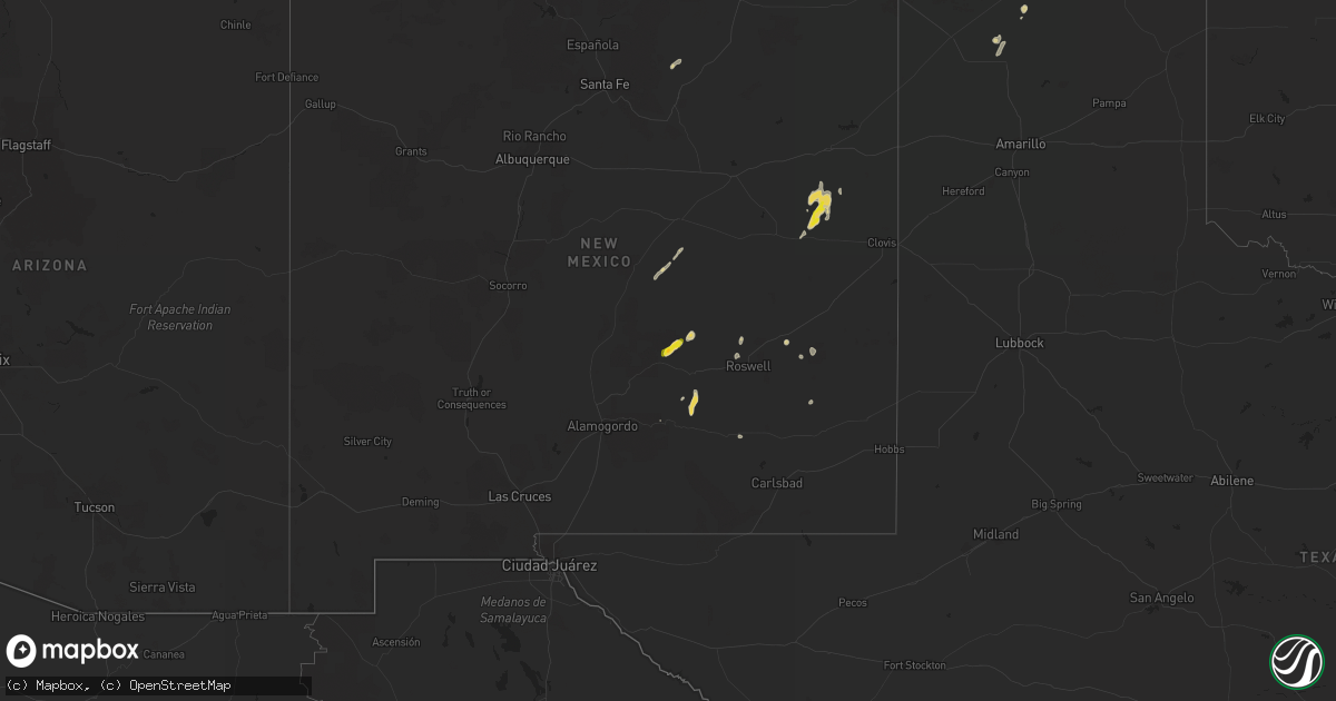 Hail map on October 1, 2023