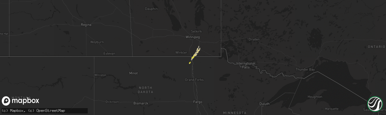 Hail map on October 1, 2025