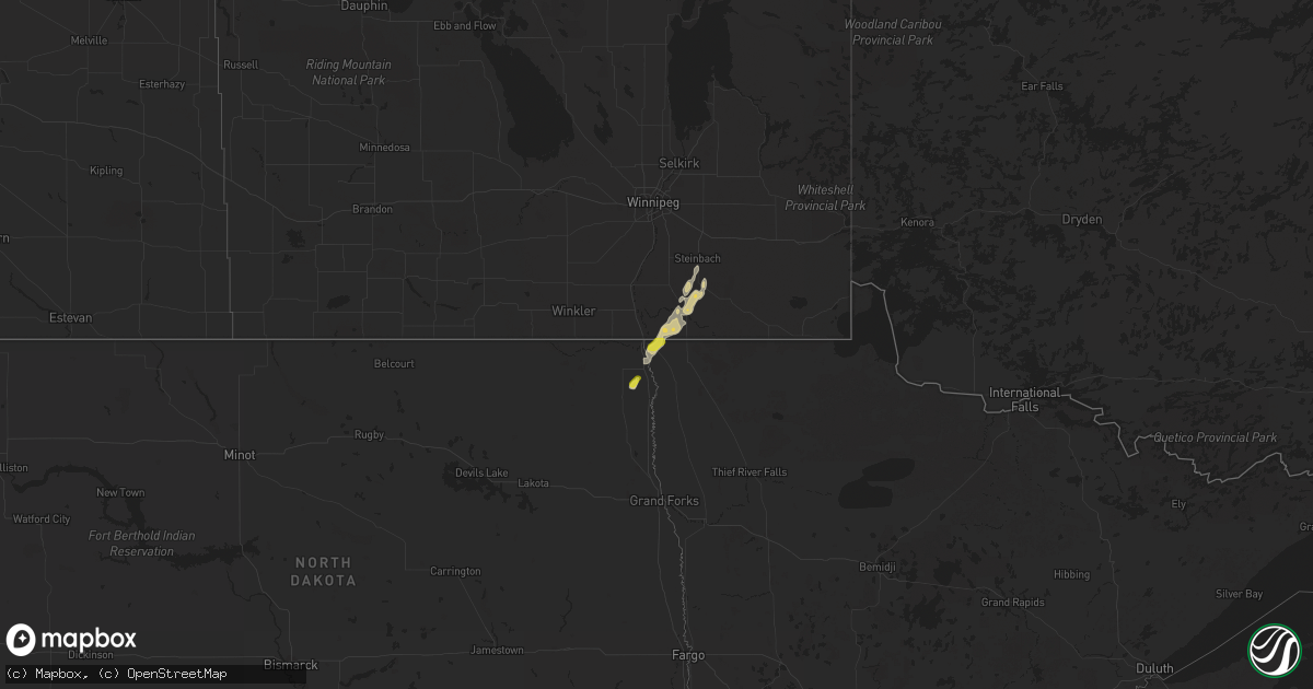 Hail map on October 1, 2025