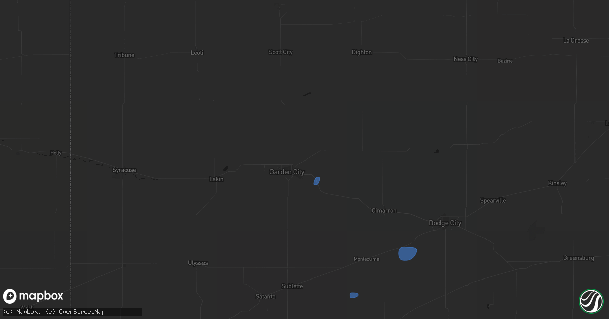 Hail map in Garden City, KS on October 1, 2026