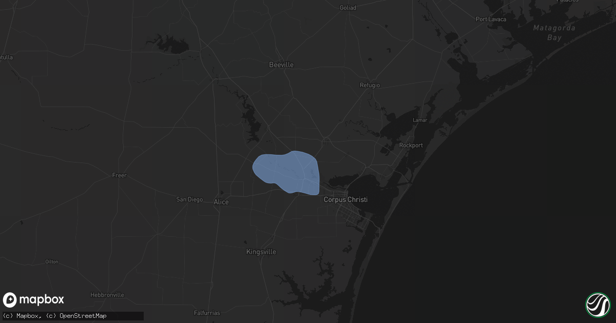Hail map in Odem, TX on October 1, 2026