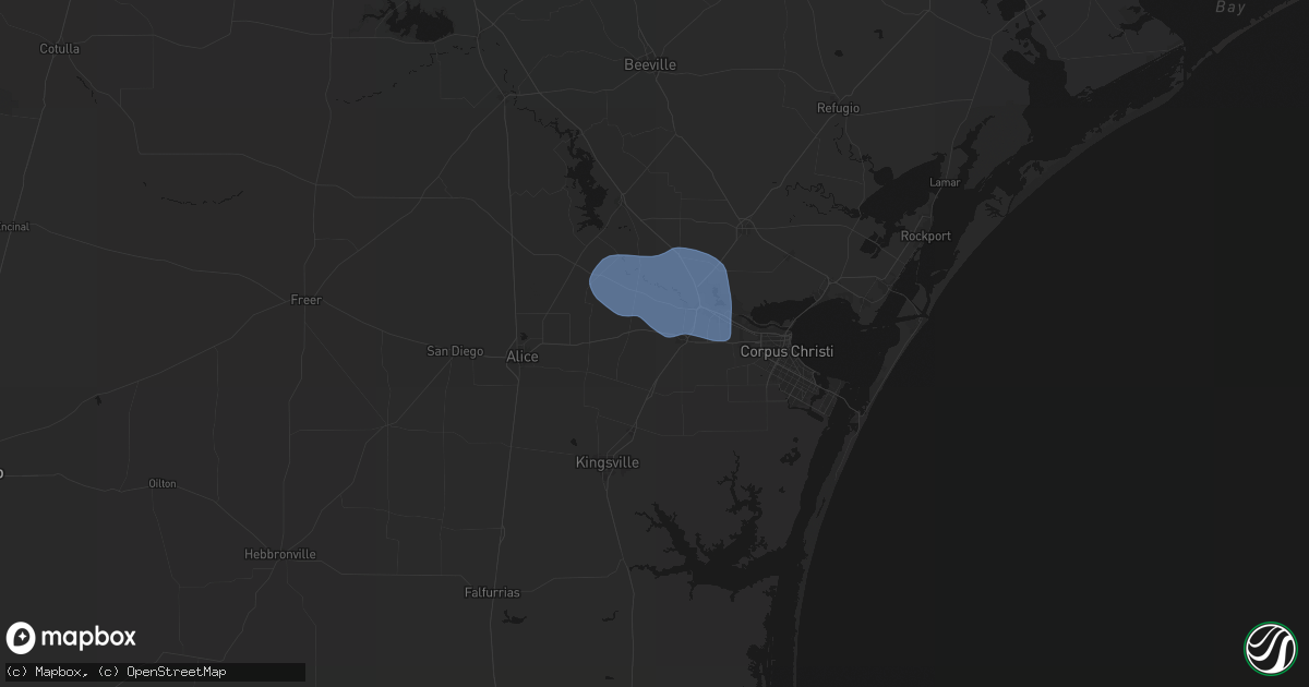 Hail map in Robstown, TX on October 1, 2026