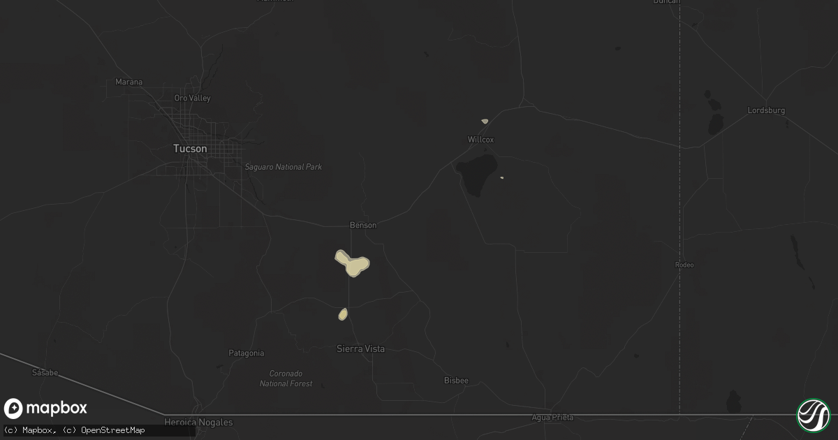 Hail map in Saint David, AZ on October 2, 2011