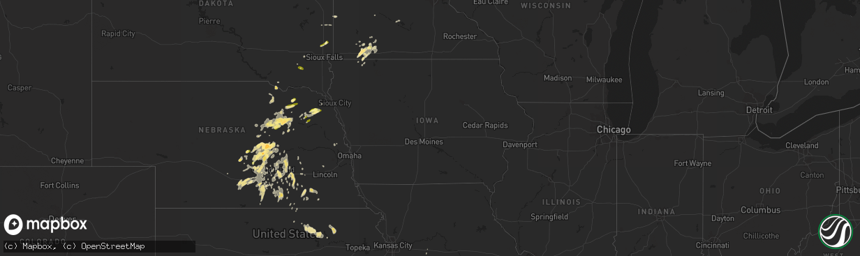 Hail map in Iowa on October 2, 2013