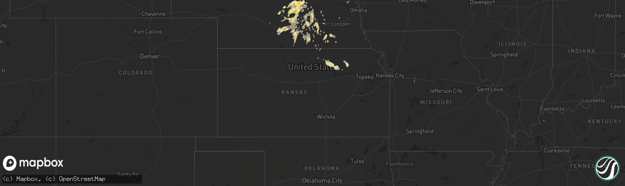 Hail map in Kansas on October 2, 2013