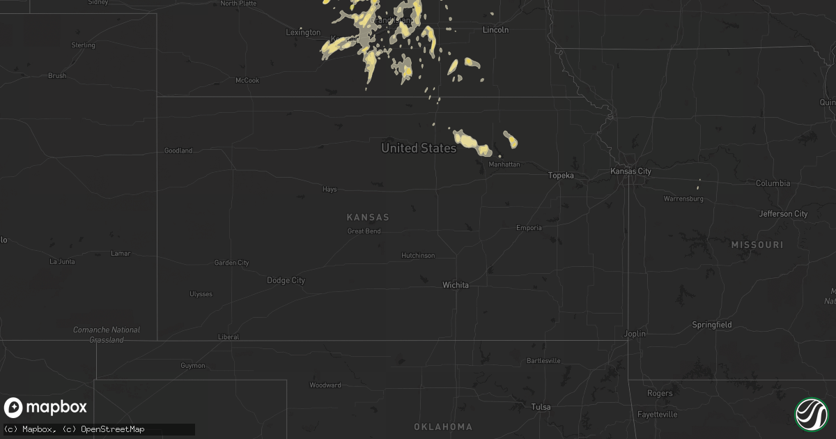 Hail map in Kansas on October 2, 2013