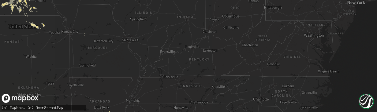 Hail map in Kentucky on October 2, 2013