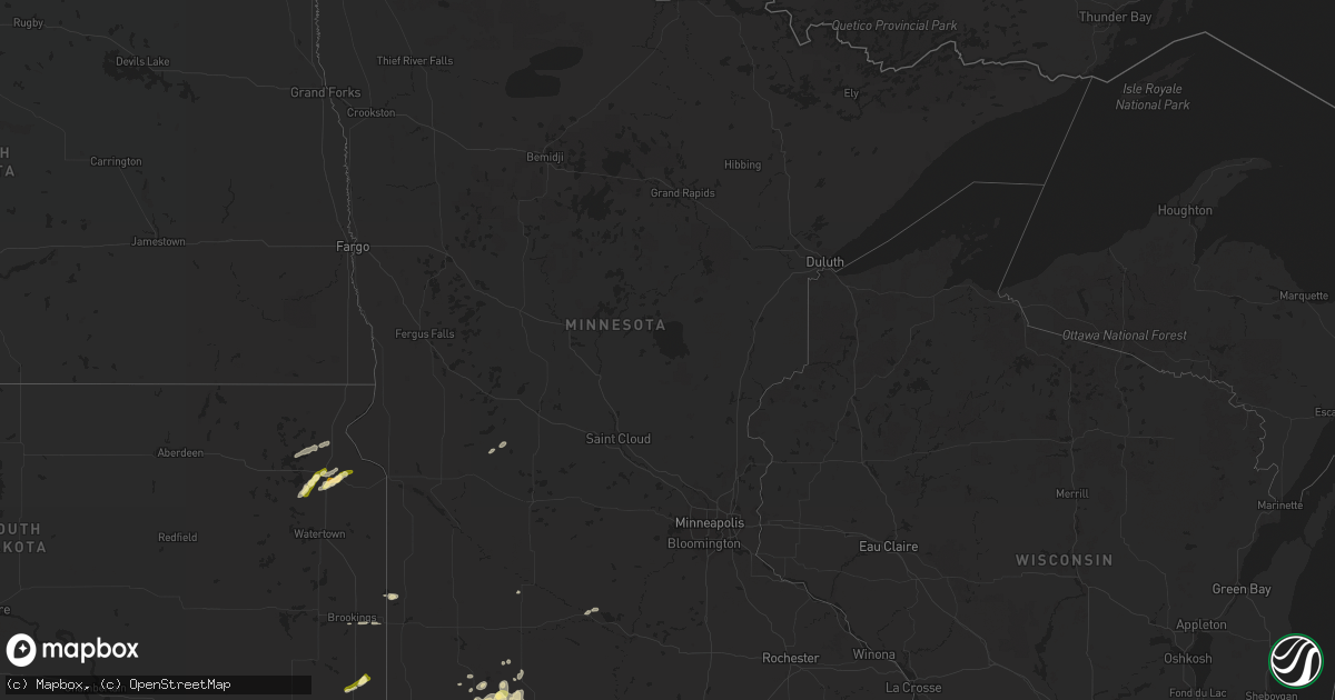 Hail map in Minnesota on October 2, 2013