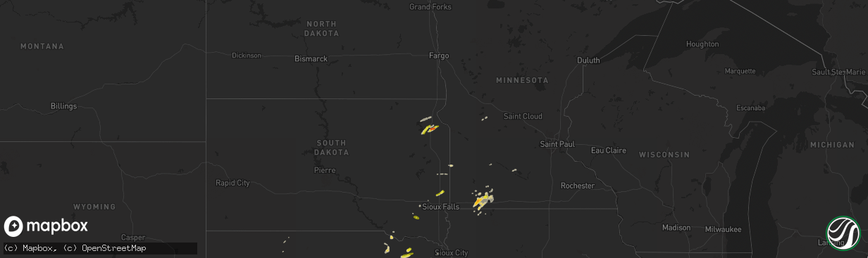 Hail map on October 2, 2013