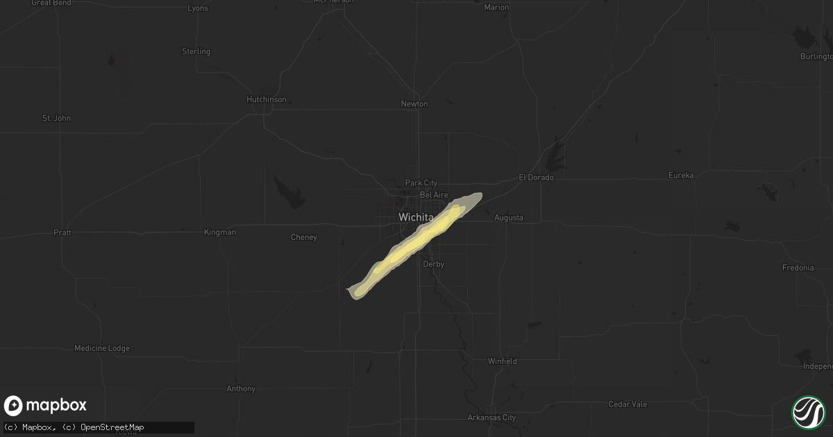 Hail map in Wichita, KS on October 2, 2014